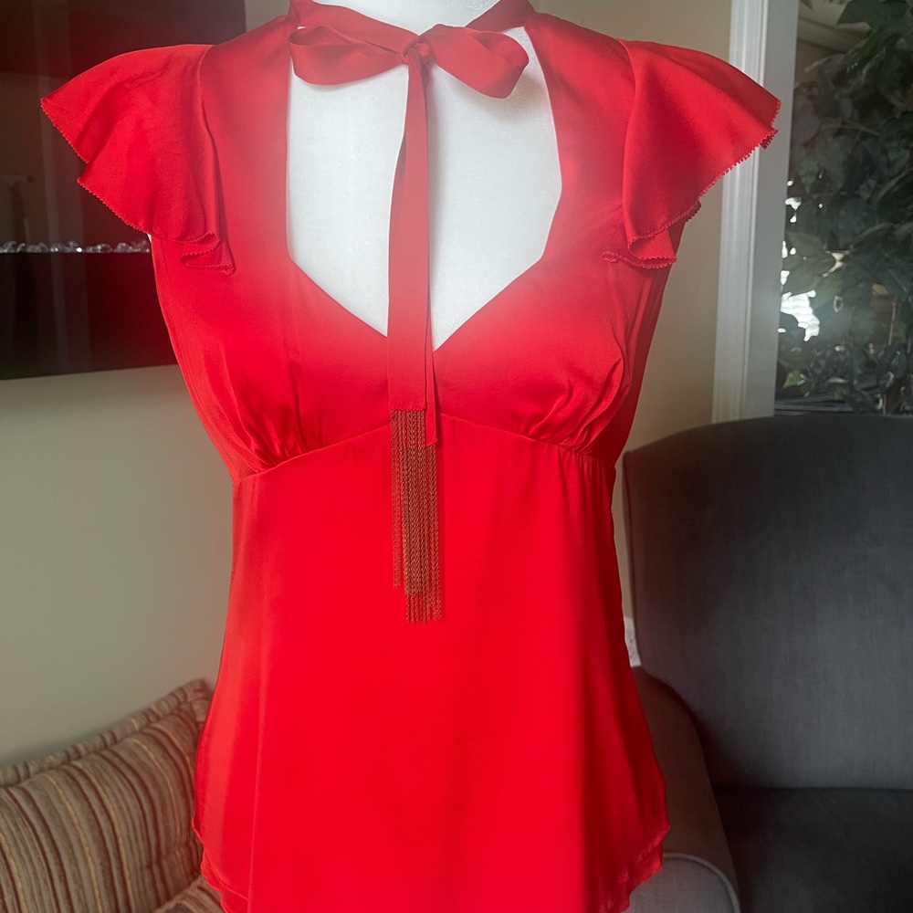 Bebe blouse. Red-Orange. Size:S.